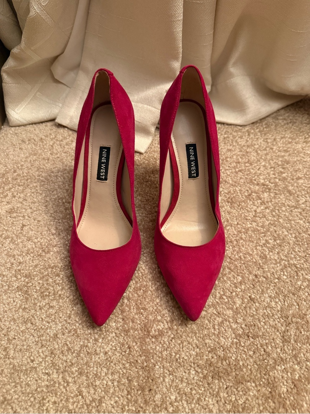 Nine West Magenta Suede Pointed-Toe Pumps